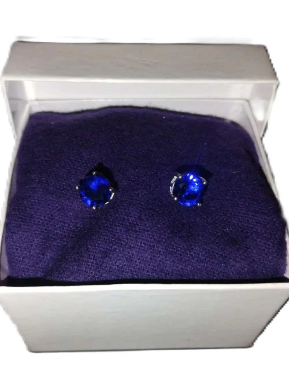Sterling Silver Sapphire Necklace & Earrings